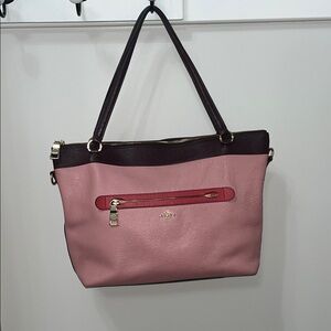 Coach Pink and Brown Tote Bag